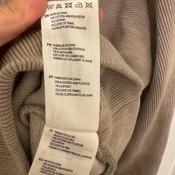 Varley Vine Pullover Tan Zip Up Sweater with Mock Neck - Picture 5 of 7